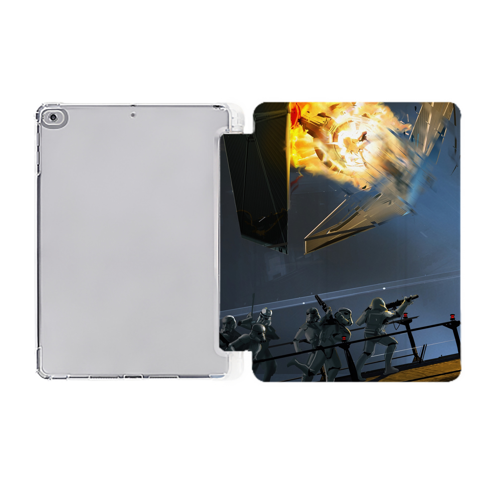 （画像用） スター・ウォーズ Star Wars IPad ケース ペン収納付き 三つ折りスタンド PUレザー×シリコン 対応機種9.5/10.5/10.9インチ